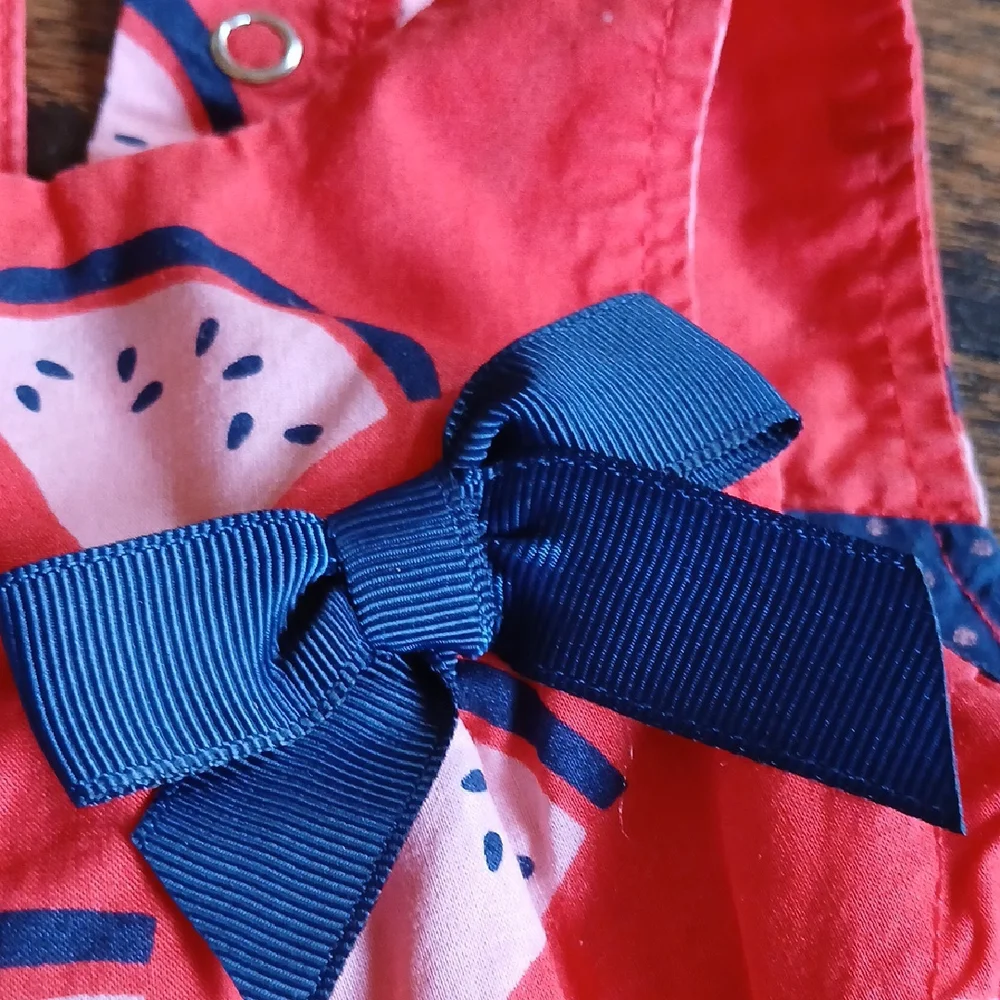 Carter's Watermelon Print Diaper Cover with Blue Bow
